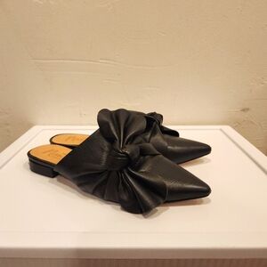Nanette Lepore Black Pointed Knot Mules